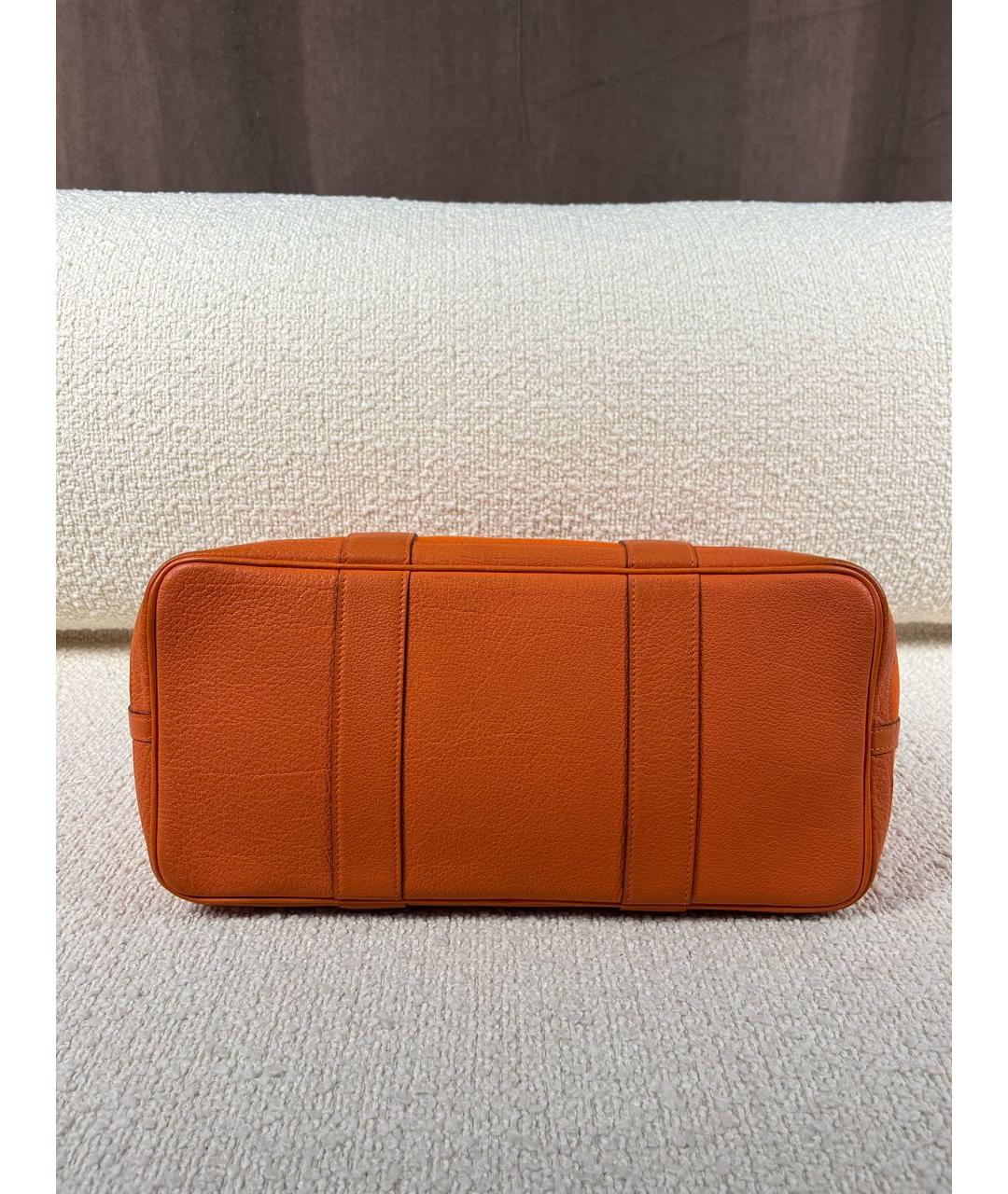 HERMES Оранжевая тканевая сумка тоут, фото 6