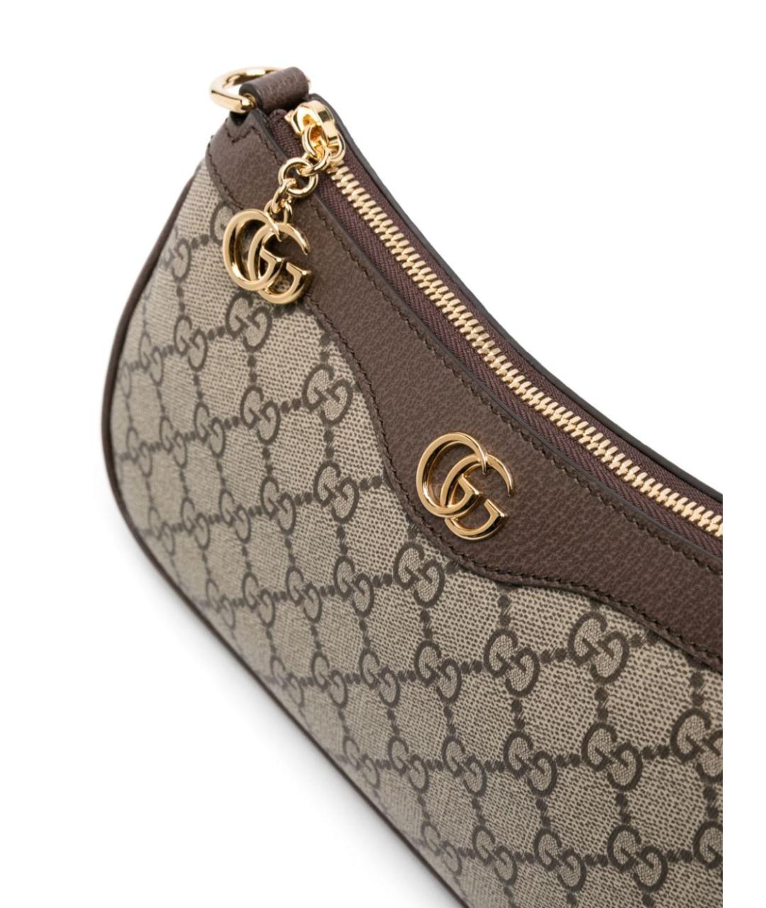 GUCCI Бежевая жаккардовая сумка через плечо, фото 4