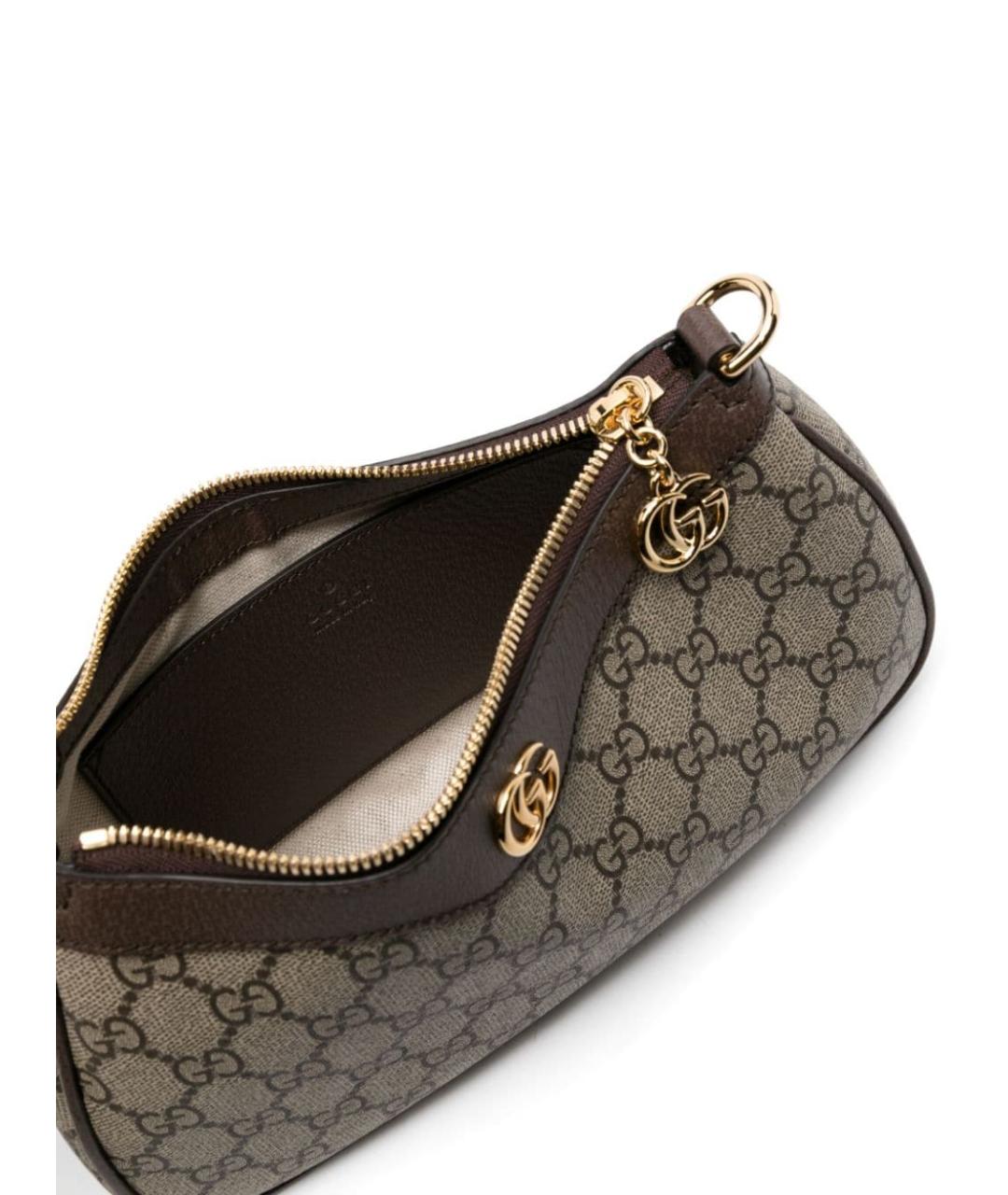 GUCCI Бежевая жаккардовая сумка через плечо, фото 3