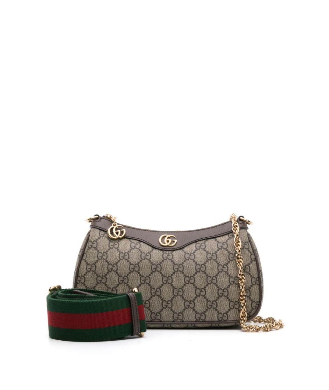 GUCCI Бежевая жаккардовая сумка через плечо, фото 2