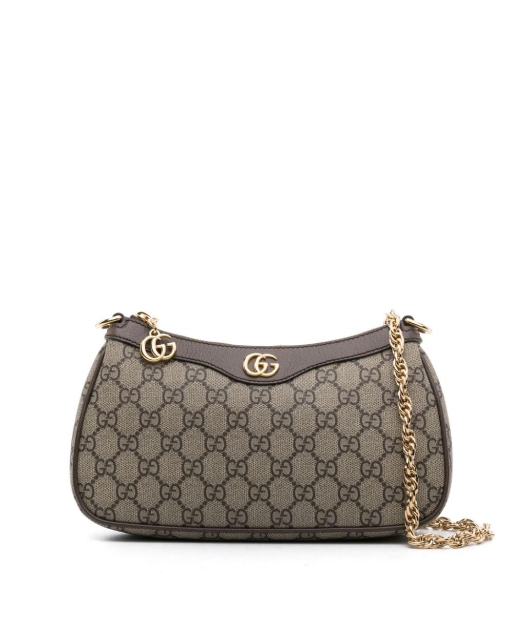 GUCCI Бежевая жаккардовая сумка через плечо, фото 1