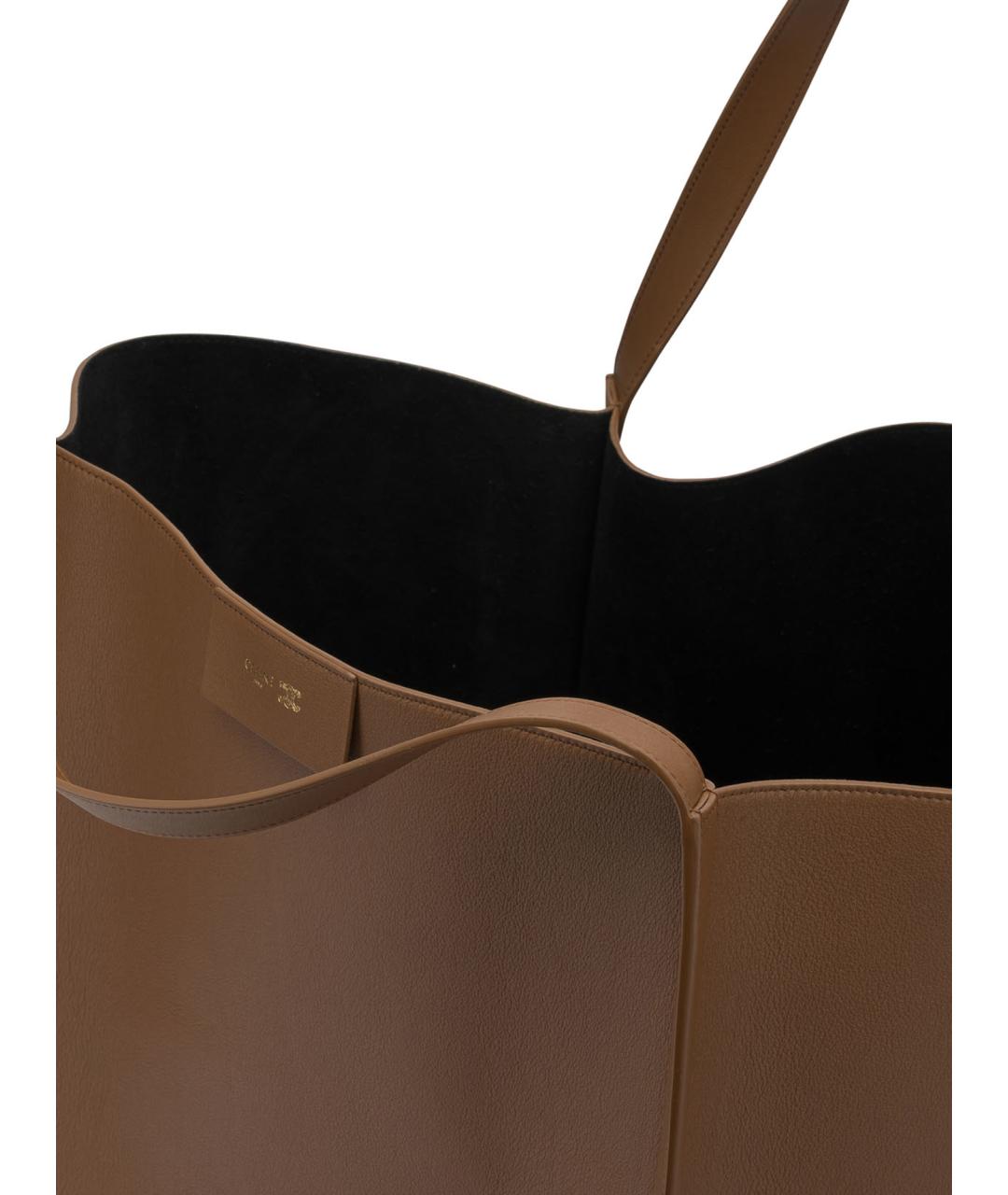 CELINE Коричневая кожаная сумка тоут, фото 5