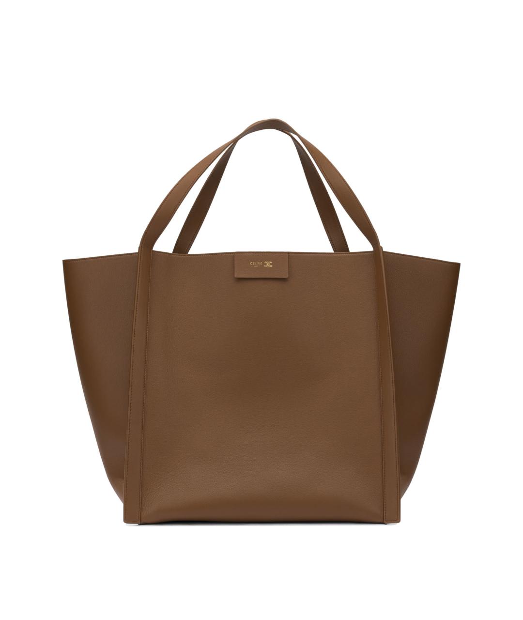CELINE Коричневая кожаная сумка тоут, фото 1
