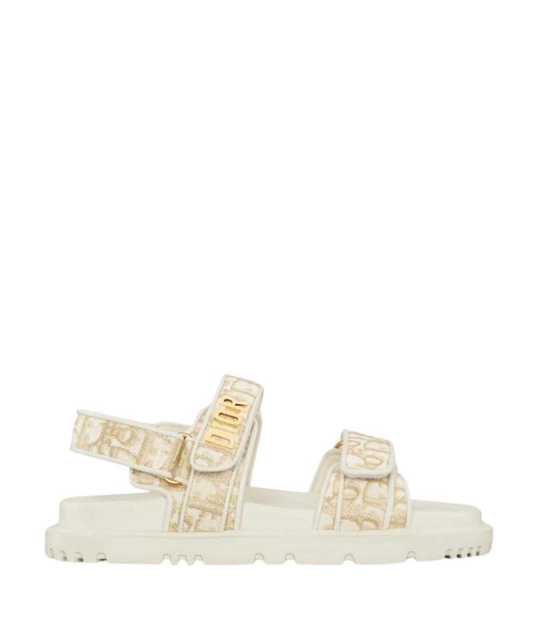 CHRISTIAN DIOR Белые текстильные сандалии, фото 1