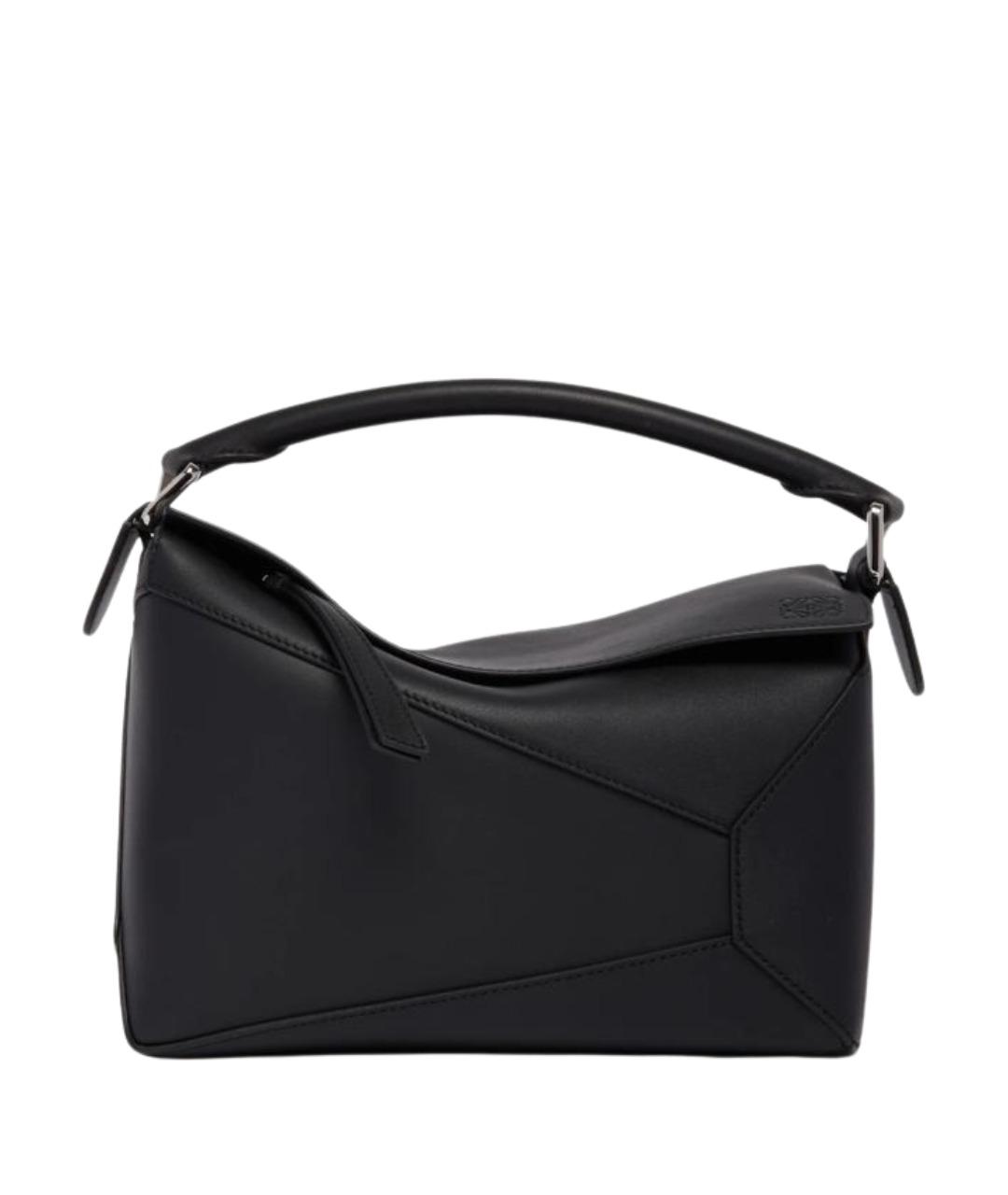 LOEWE Черная кожаная сумка с короткими ручками, фото 1
