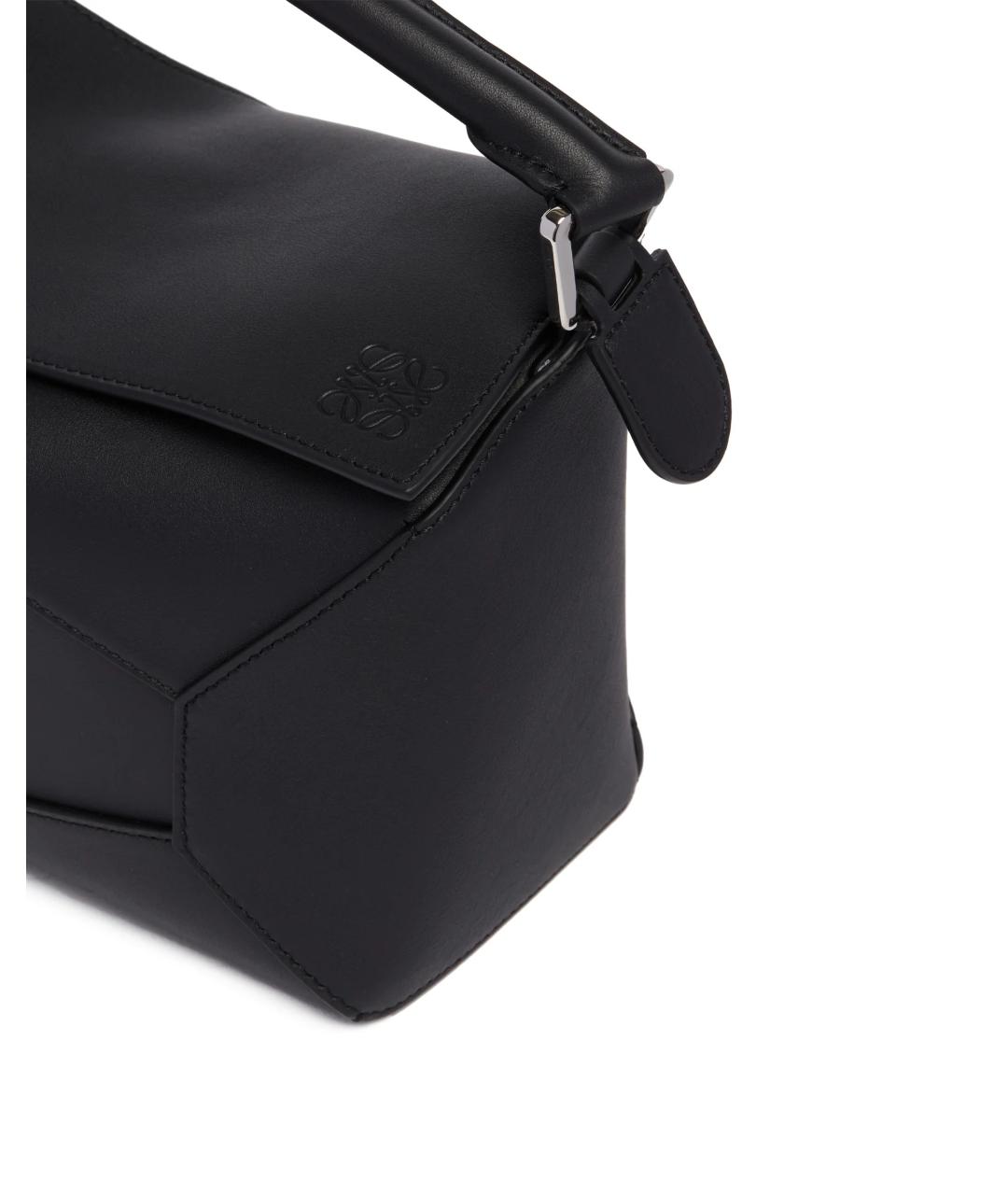 LOEWE Черная кожаная сумка с короткими ручками, фото 3