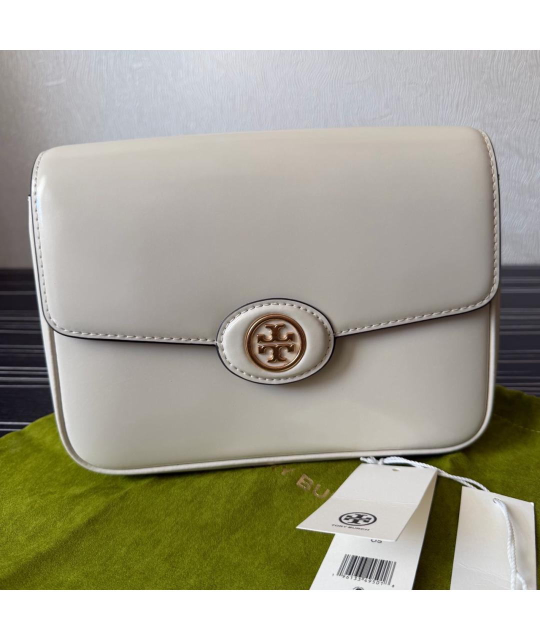 TORY BURCH Бежевая кожаная сумка через плечо, фото 6