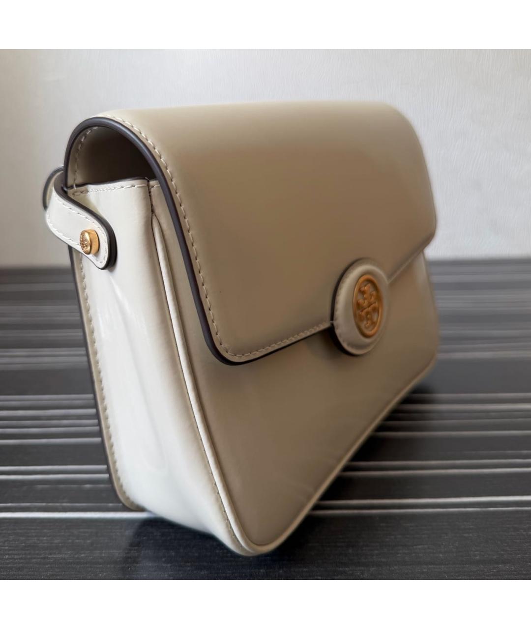 TORY BURCH Бежевая кожаная сумка через плечо, фото 2