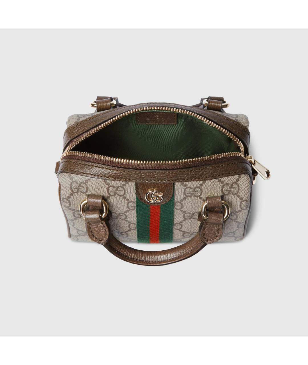 GUCCI Бежевая тканевая сумка с короткими ручками, фото 4