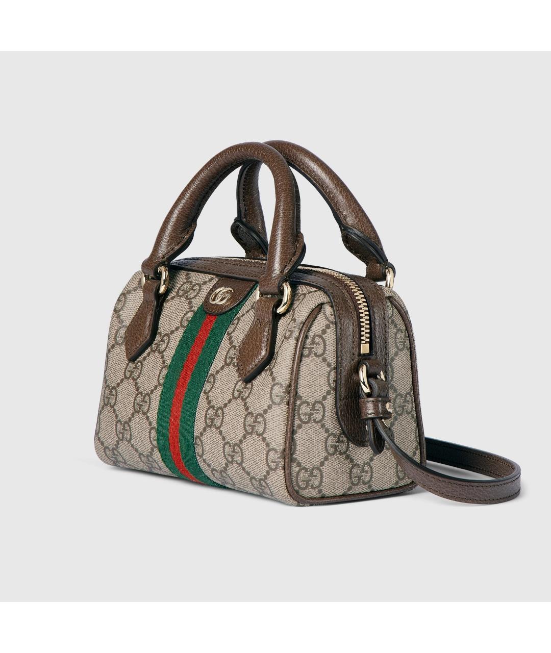 GUCCI Бежевая тканевая сумка с короткими ручками, фото 3