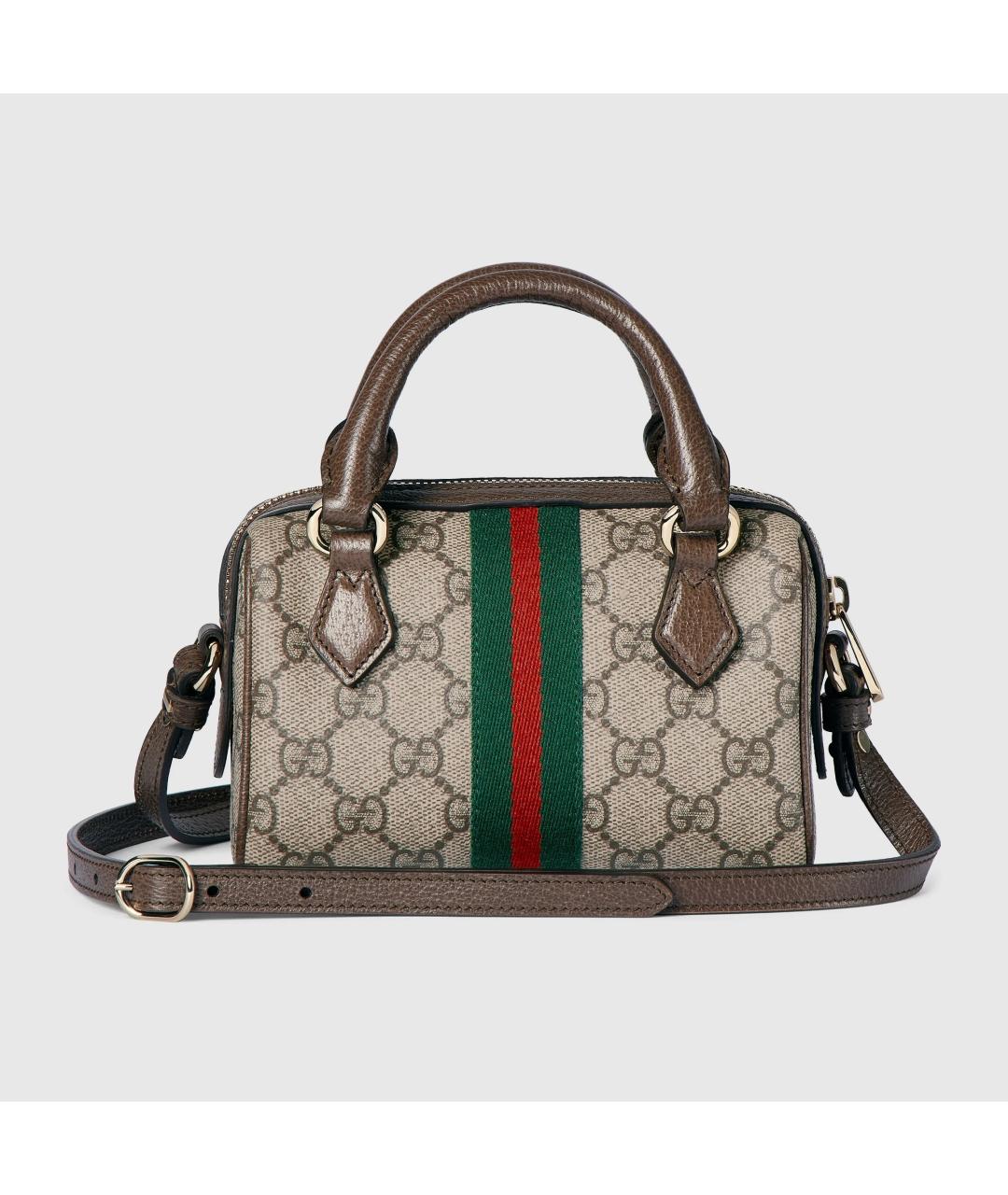 GUCCI Бежевая тканевая сумка с короткими ручками, фото 6
