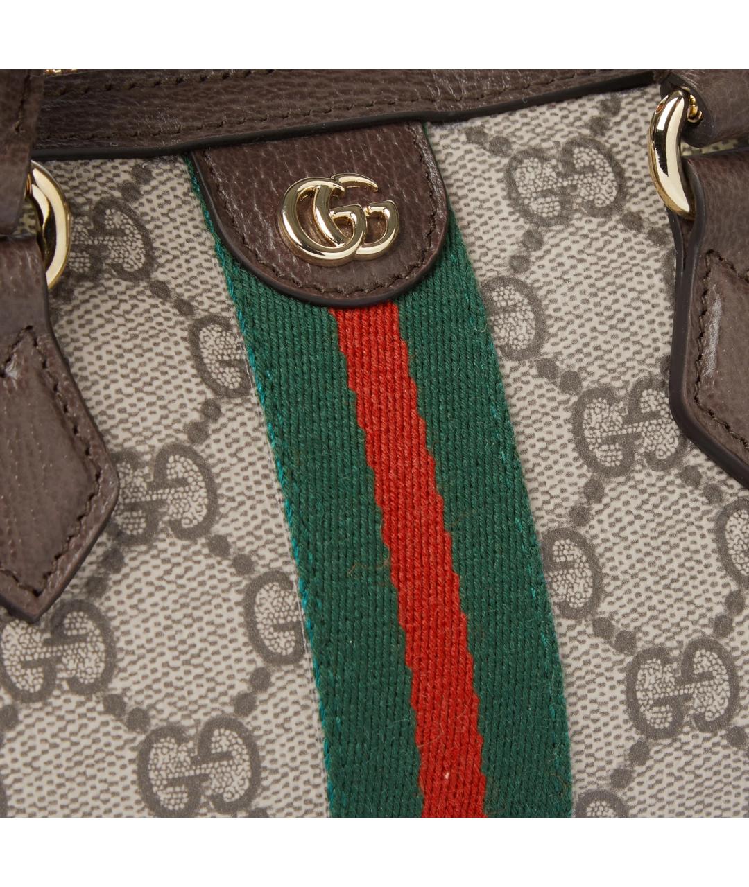 GUCCI Бежевая тканевая сумка с короткими ручками, фото 2