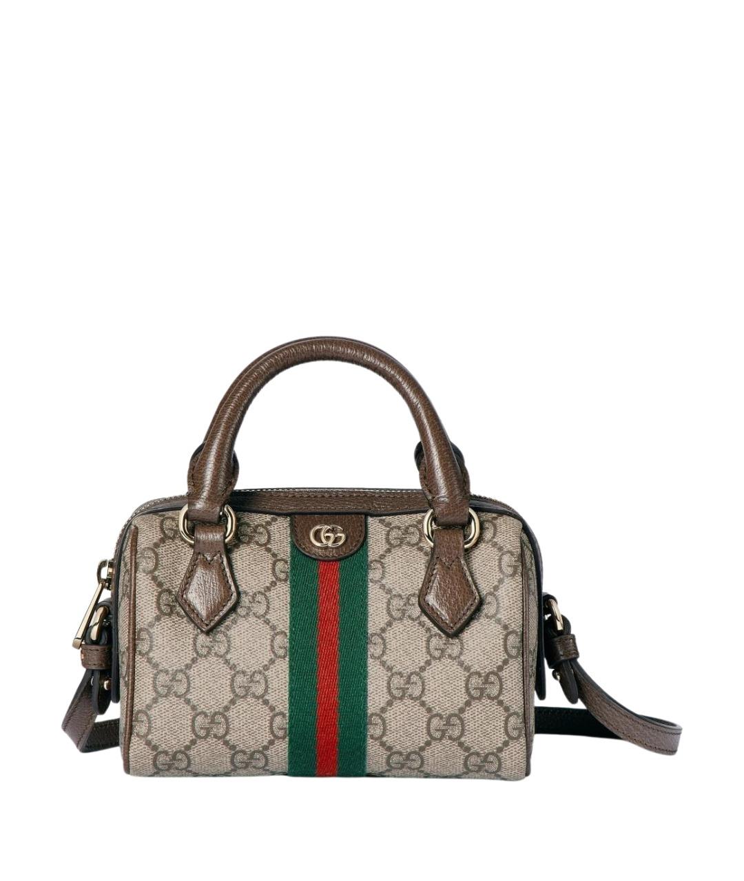 GUCCI Бежевая тканевая сумка с короткими ручками, фото 1