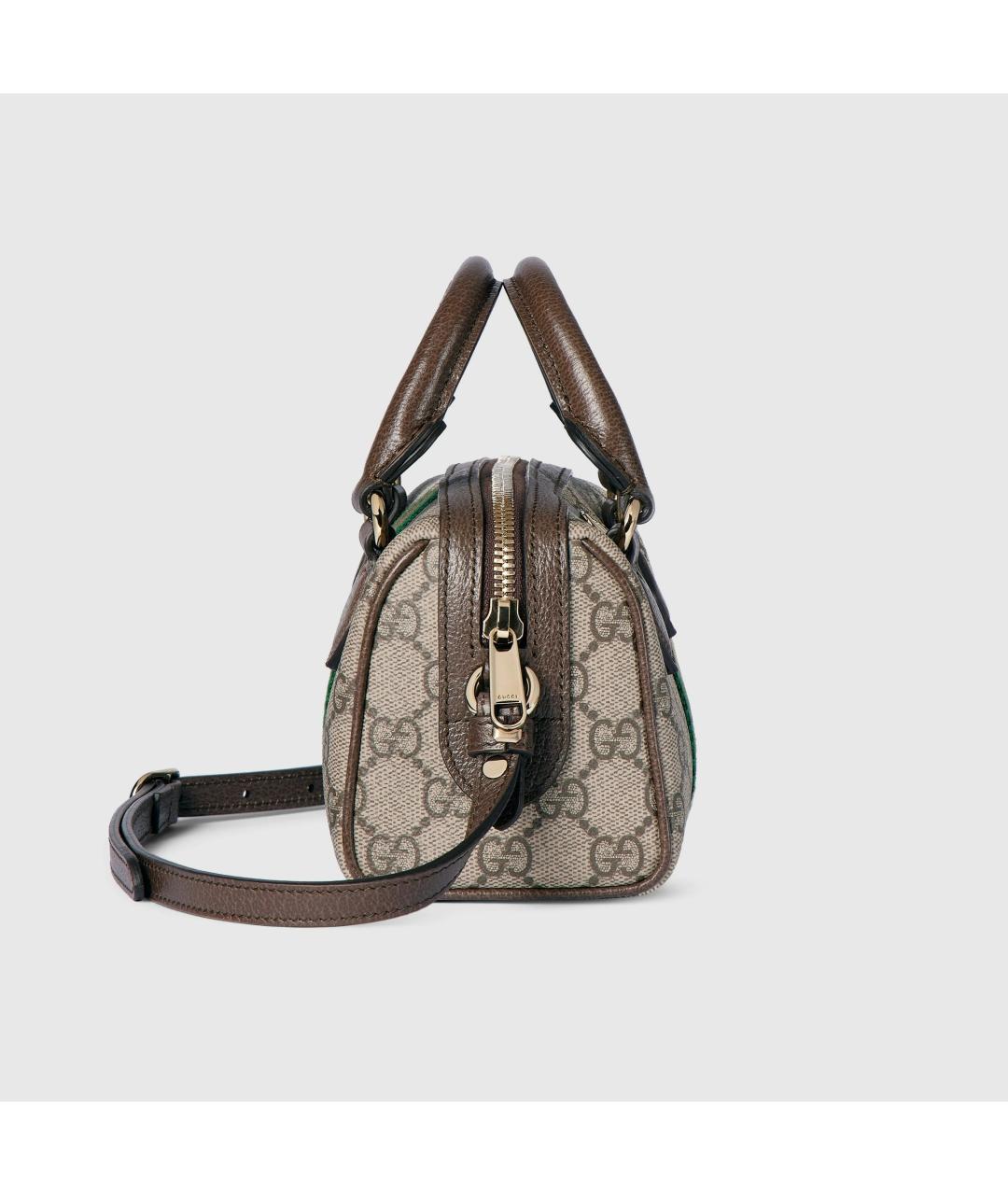 GUCCI Бежевая тканевая сумка с короткими ручками, фото 5