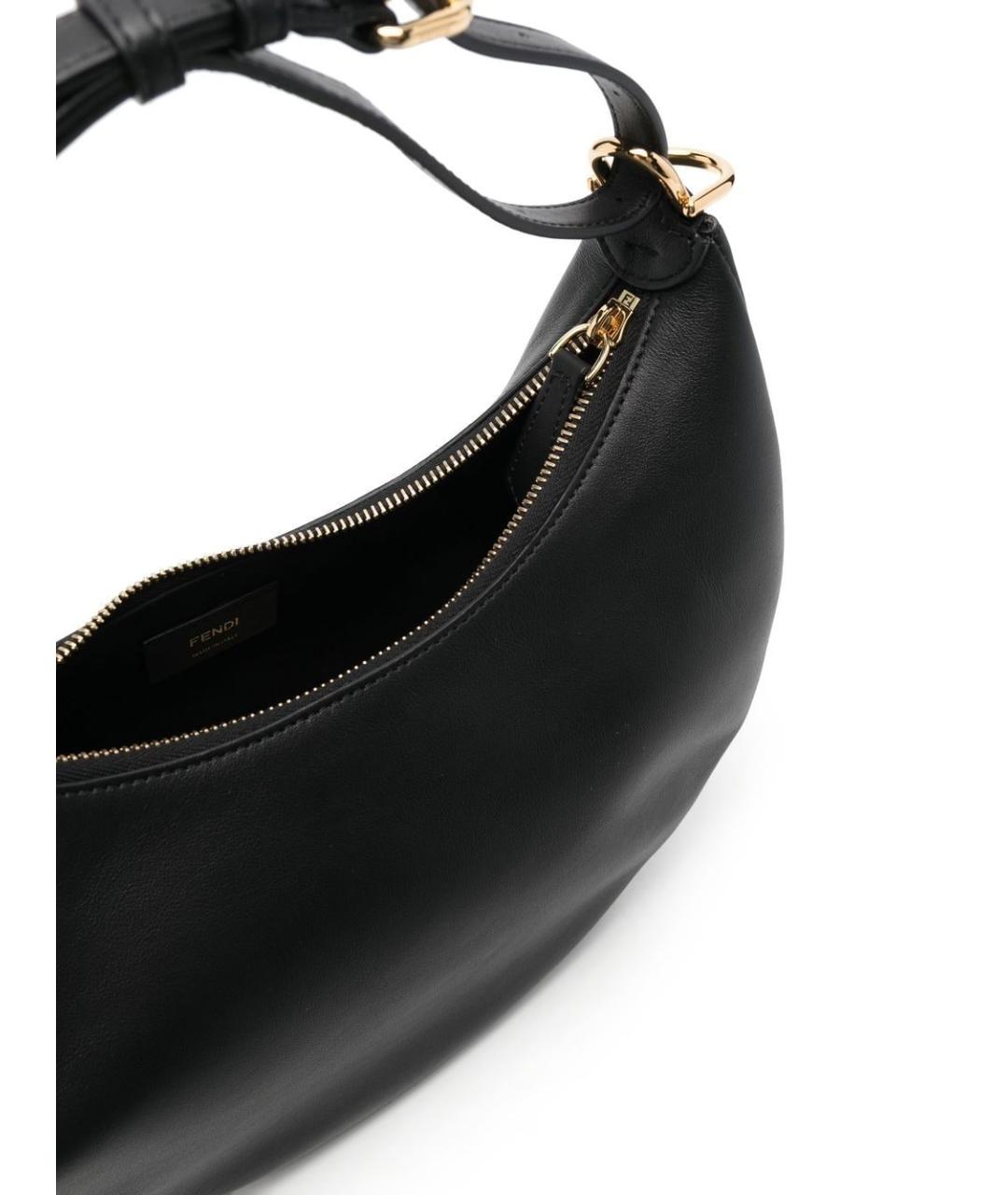 FENDI Черная кожаная сумка с короткими ручками, фото 4