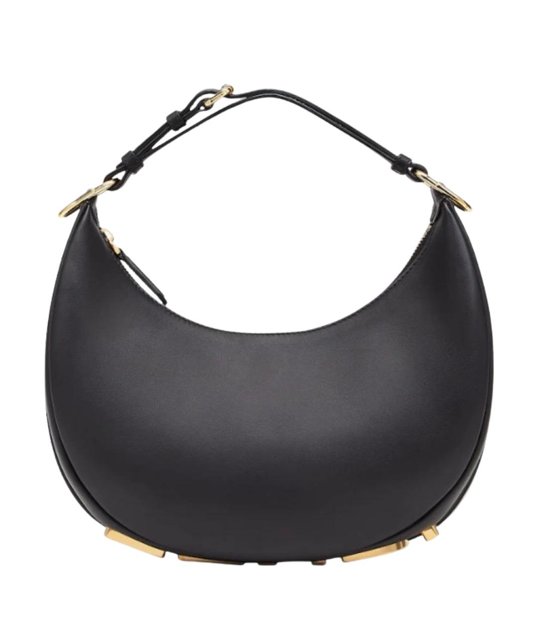 FENDI Черная кожаная сумка с короткими ручками, фото 1