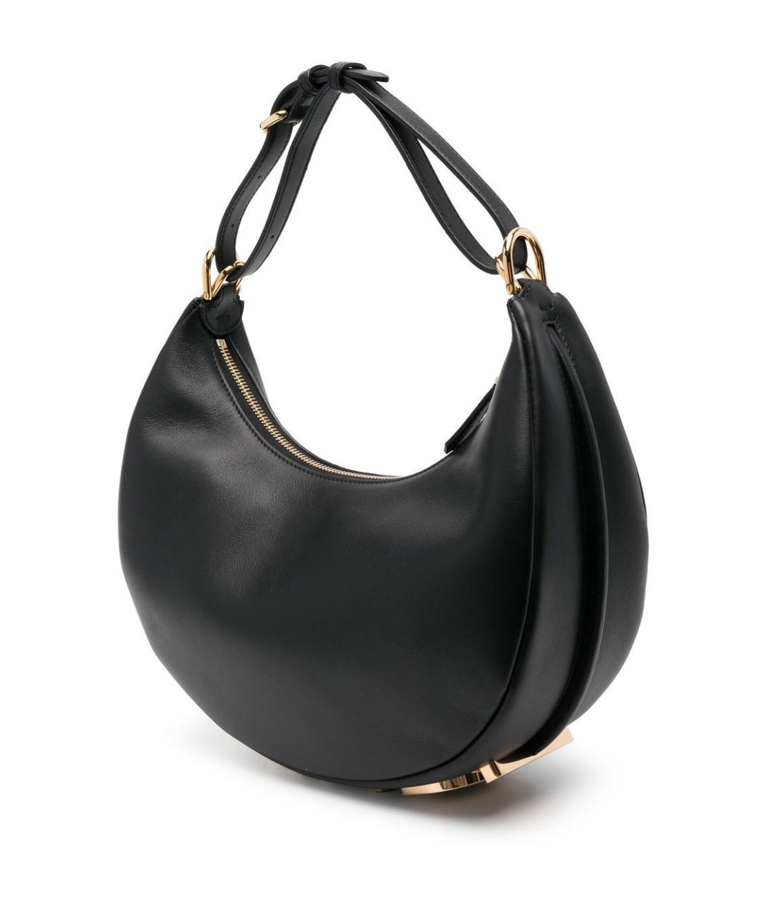 FENDI Черная кожаная сумка с короткими ручками, фото 3