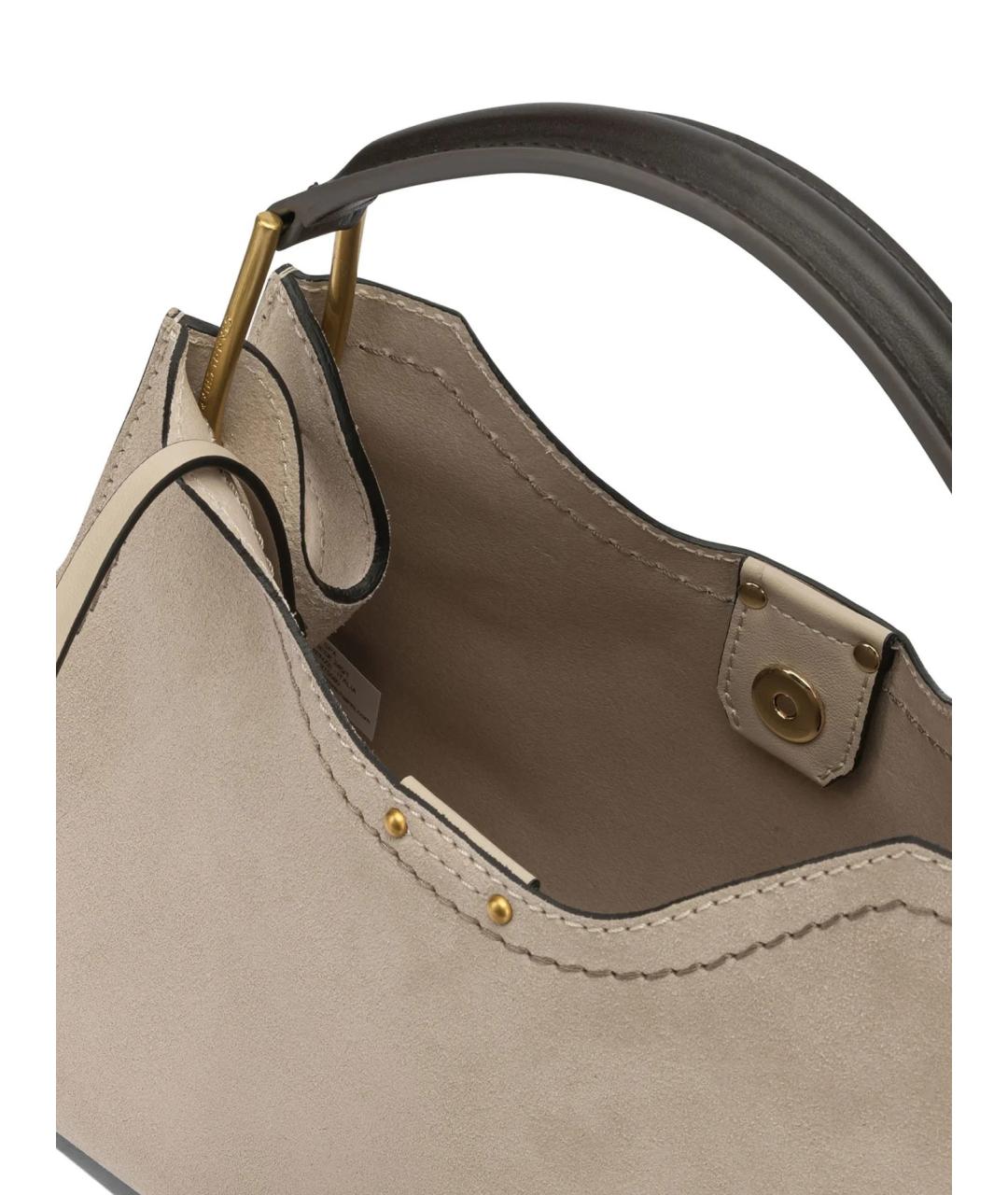 Gianni Chiarini Бежевая кожаная сумка с короткими ручками, фото 3