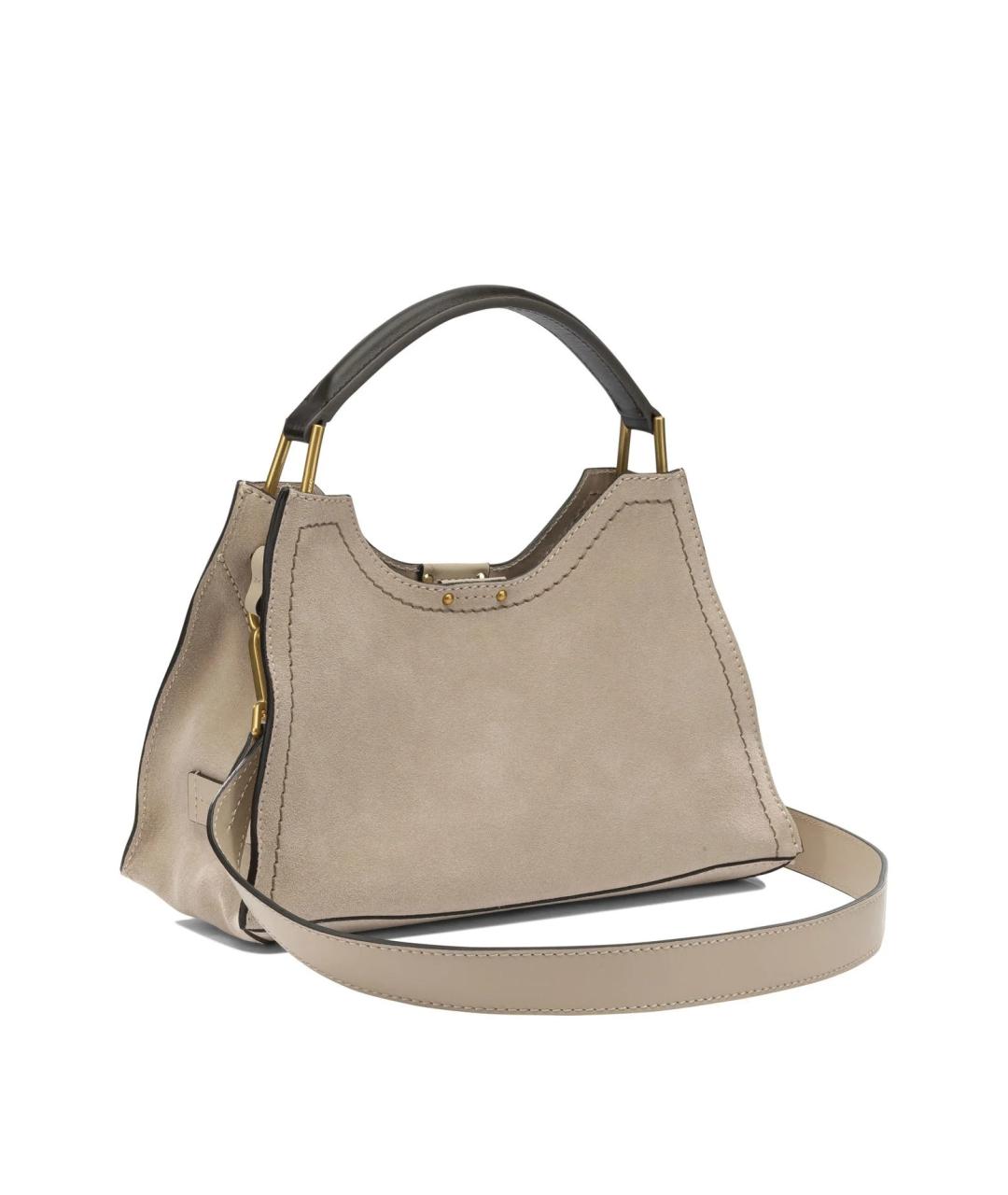 Gianni Chiarini Бежевая кожаная сумка с короткими ручками, фото 5