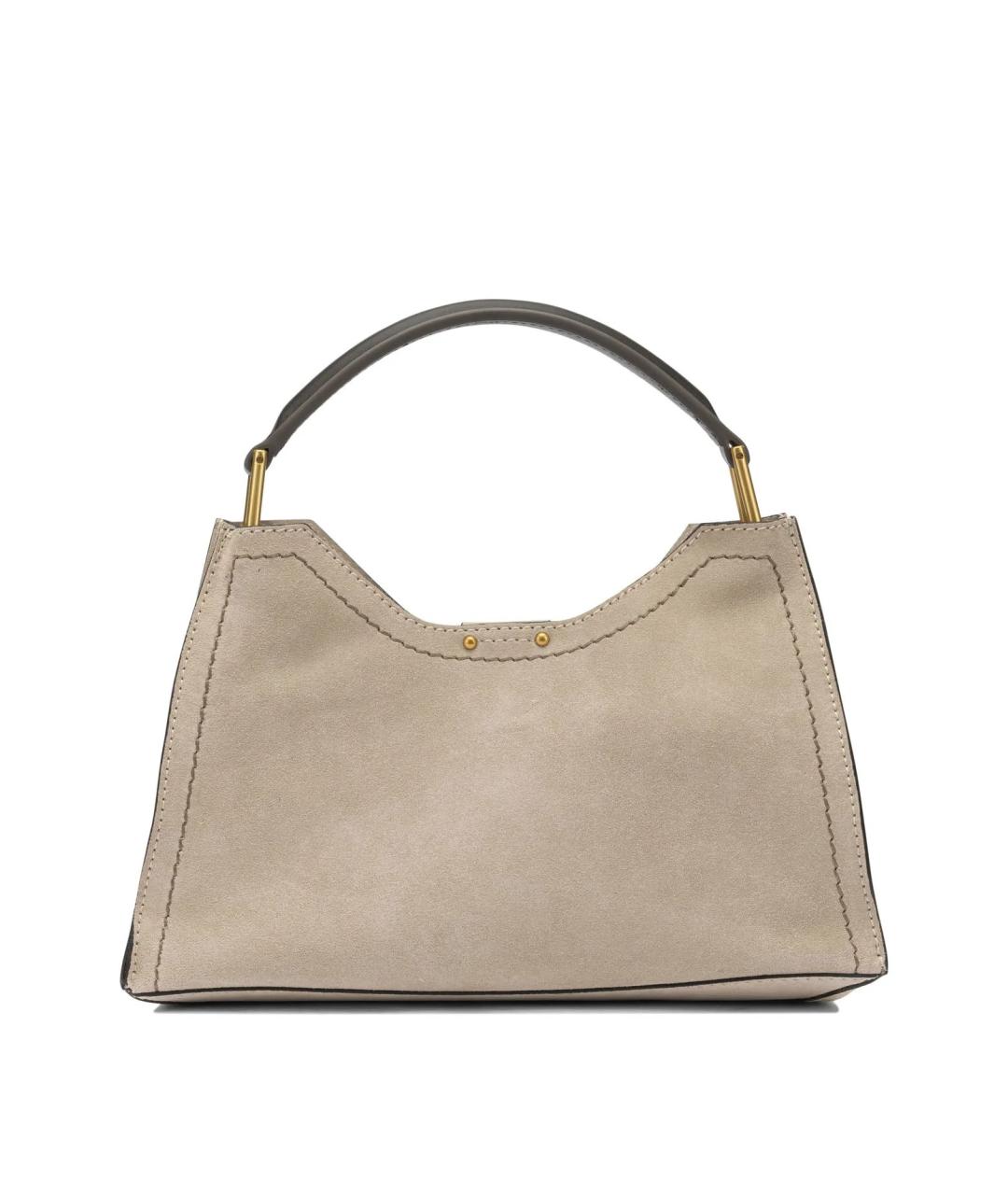 Gianni Chiarini Бежевая кожаная сумка с короткими ручками, фото 4