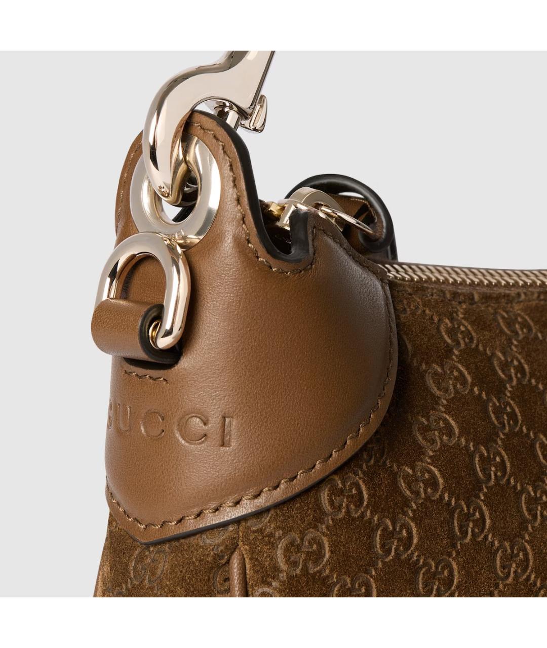 GUCCI Коричневая кожаная сумка с короткими ручками, фото 3