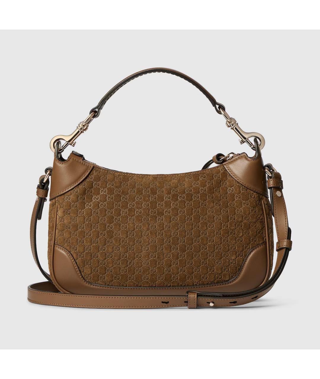 GUCCI Коричневая кожаная сумка с короткими ручками, фото 4