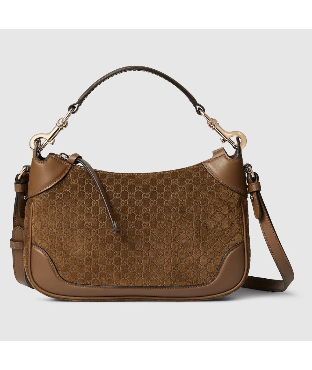 GUCCI Коричневая кожаная сумка с короткими ручками, фото 6