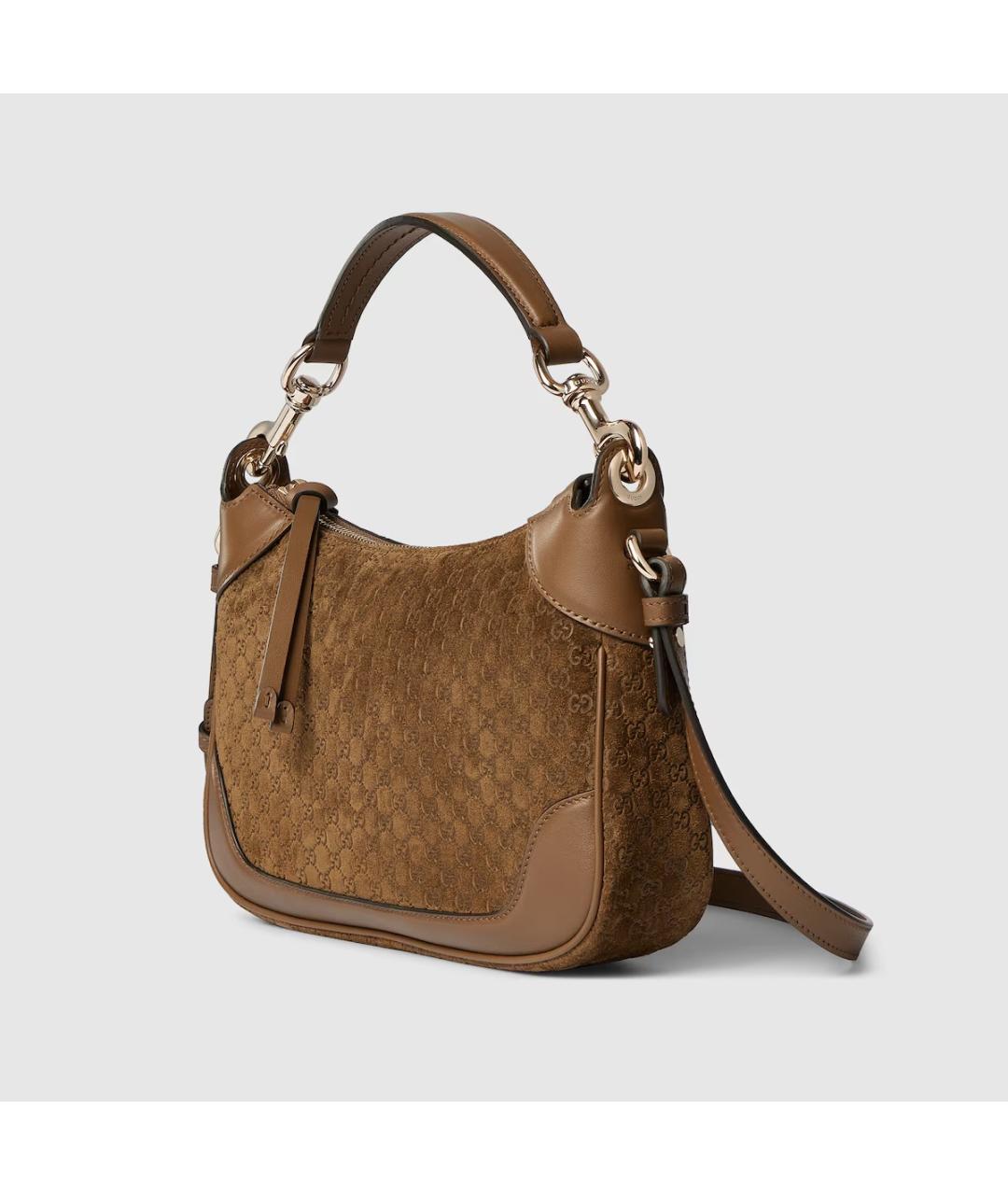 GUCCI Коричневая кожаная сумка с короткими ручками, фото 2