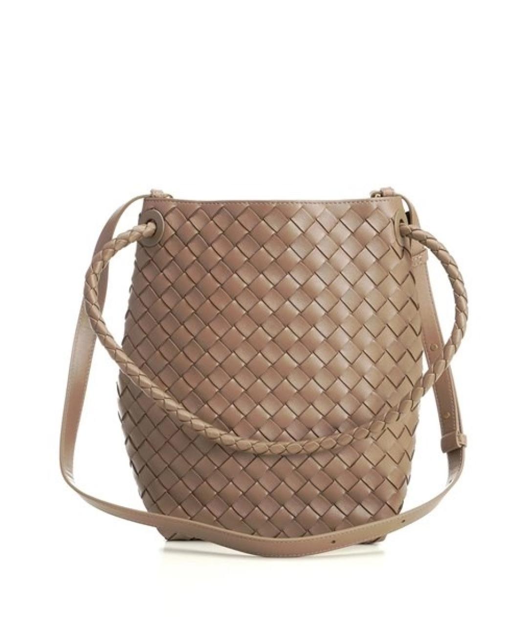 BOTTEGA VENETA Коричневая кожаная сумка через плечо, фото 5