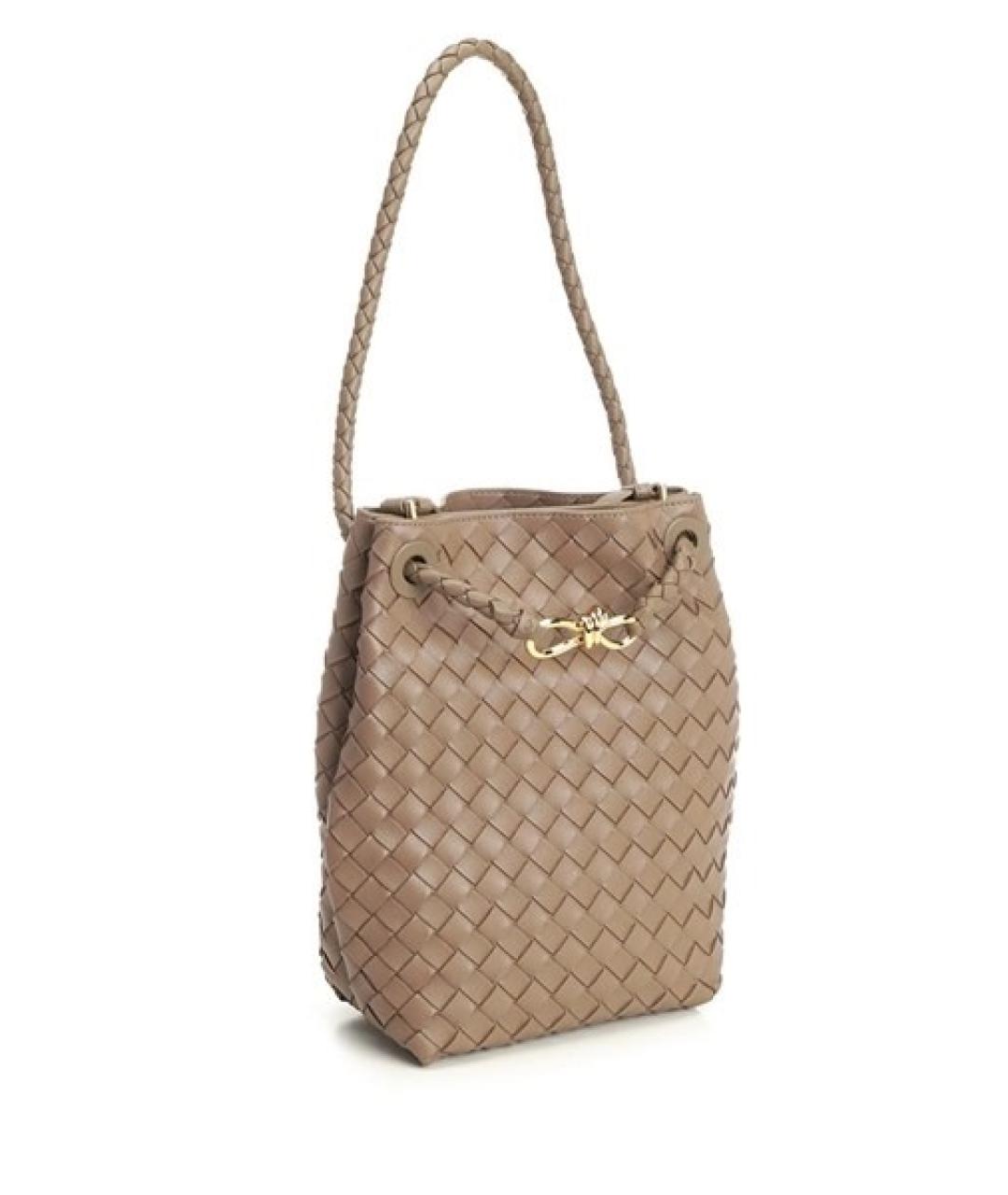 BOTTEGA VENETA Коричневая кожаная сумка через плечо, фото 4