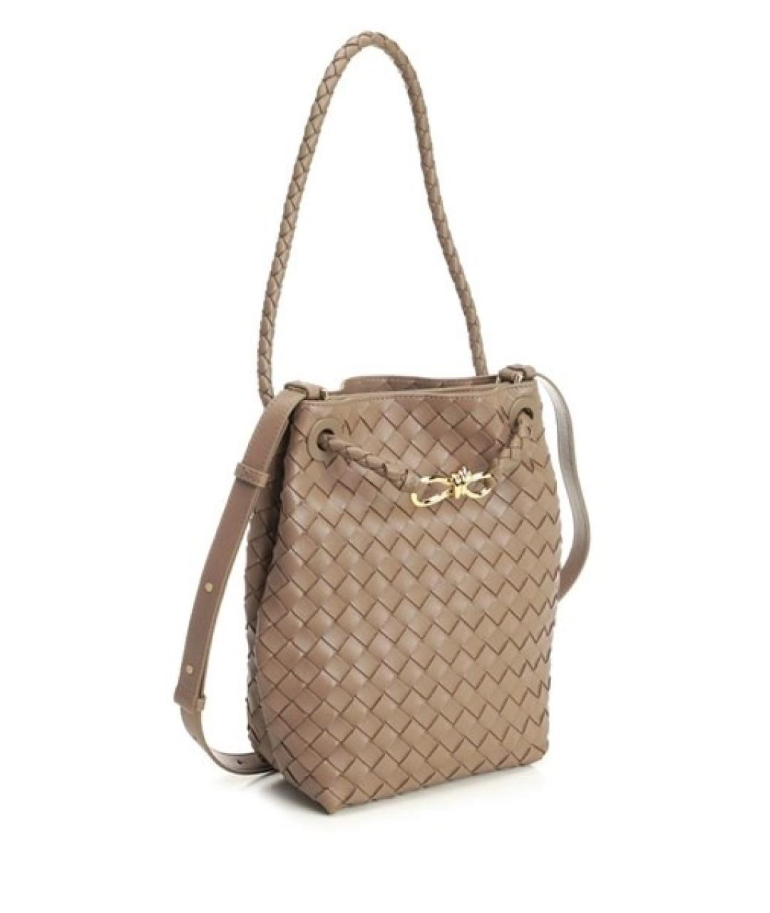 BOTTEGA VENETA Коричневая кожаная сумка через плечо, фото 3