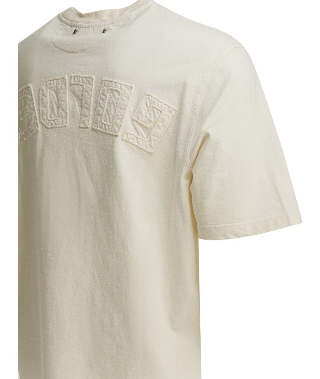 GOLDEN GOOSE DELUXE BRAND Белая хлопковая футболка, фото 4