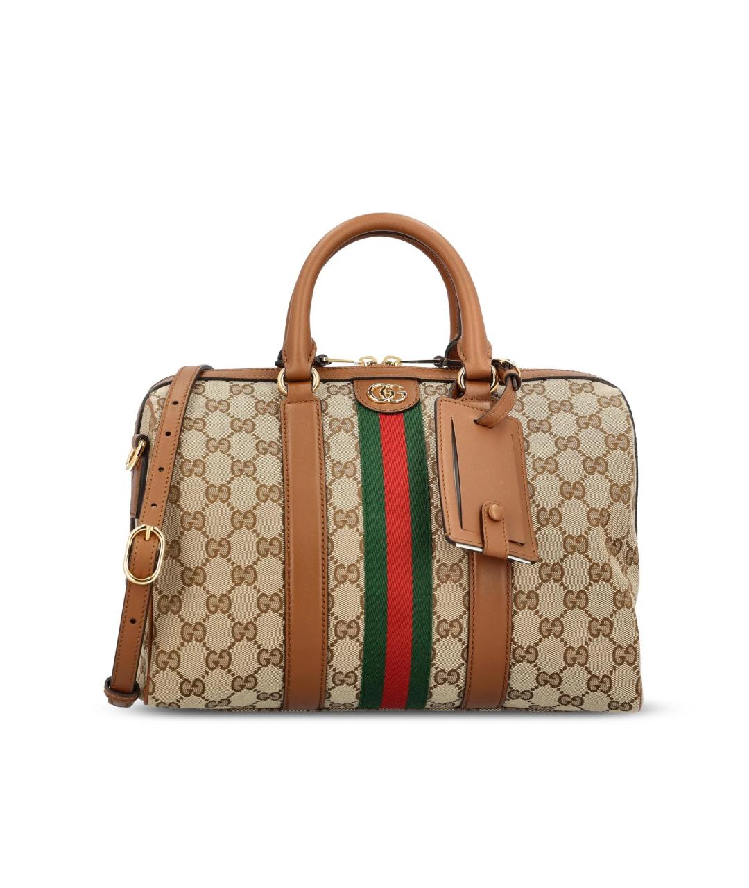 GUCCI Бежевая тканевая сумка с короткими ручками, фото 1