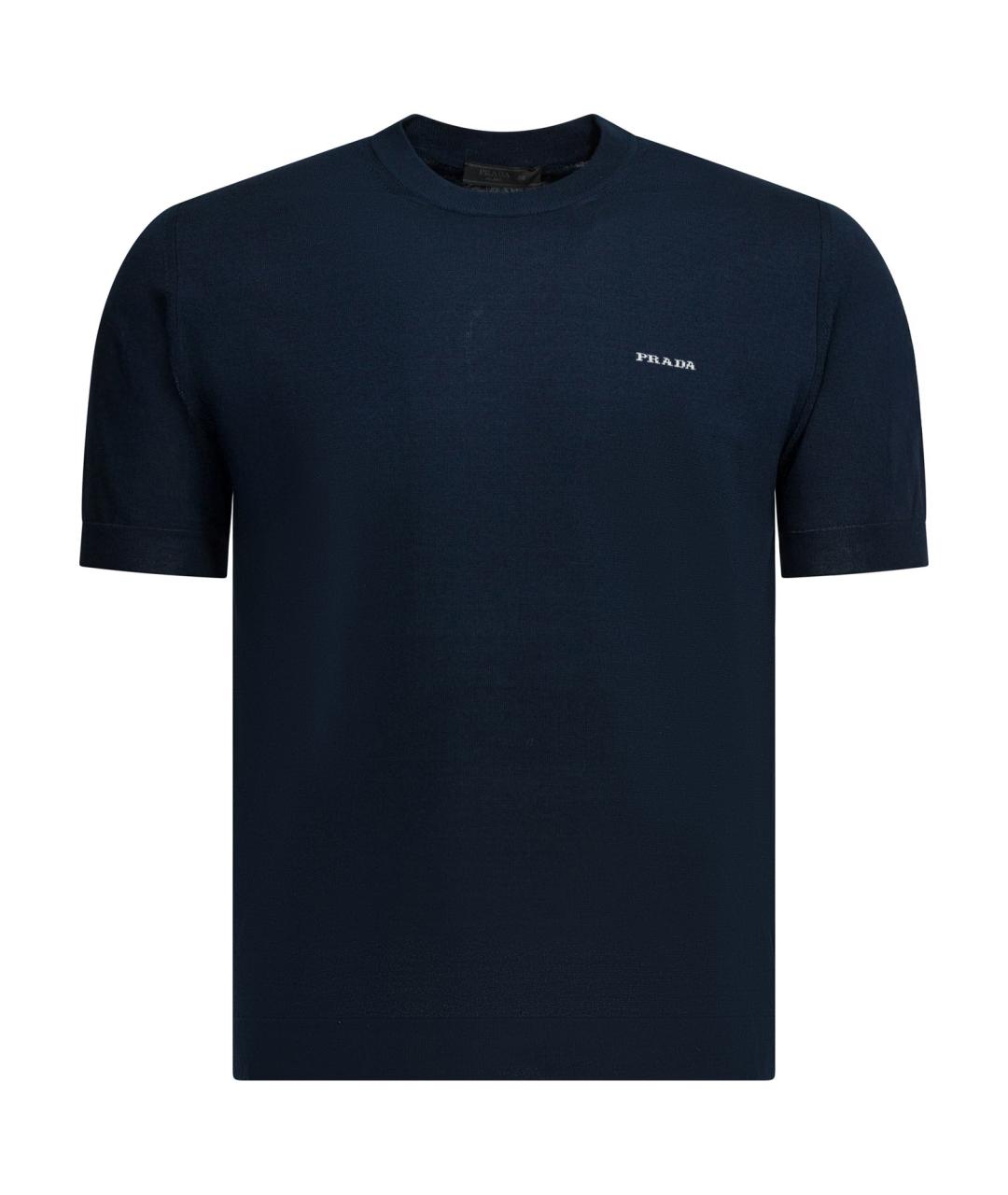 PRADA Синяя хлопковая футболка, фото 1