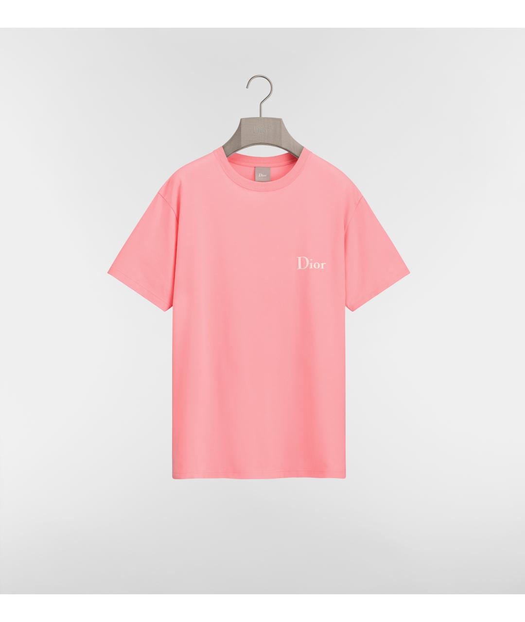 CHRISTIAN DIOR Розовая хлопковая футболка, фото 1