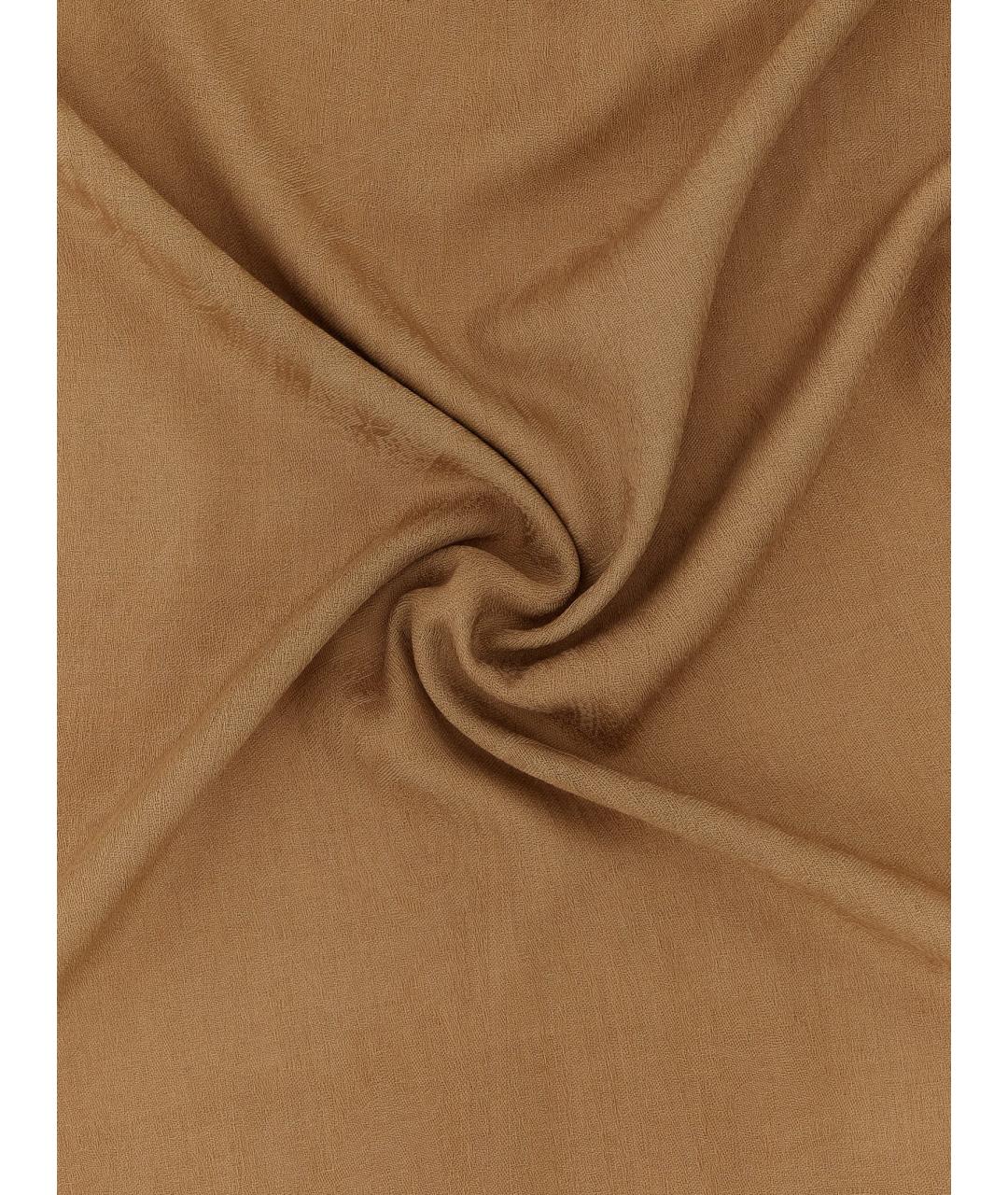 MAX MARA Коричневый шерстяной шарф, фото 3