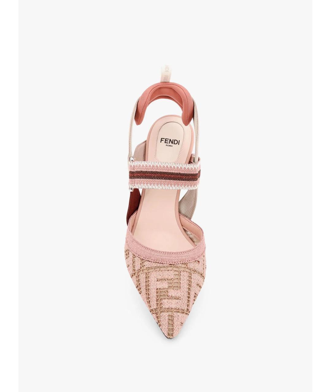 FENDI Розовые текстильные туфли, фото 2