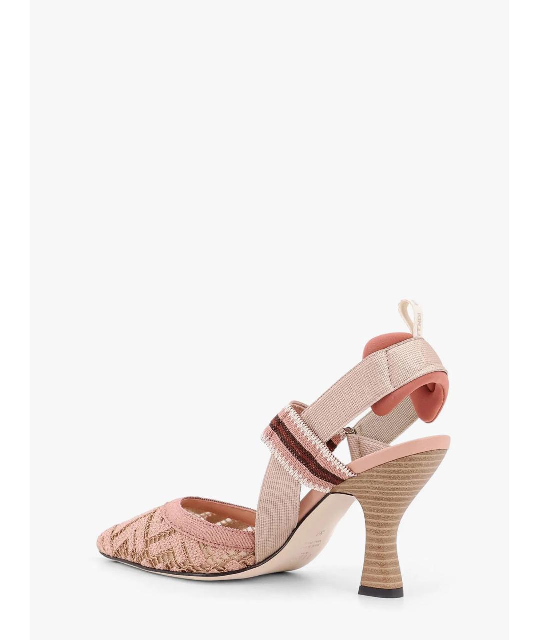 FENDI Розовые текстильные туфли, фото 4