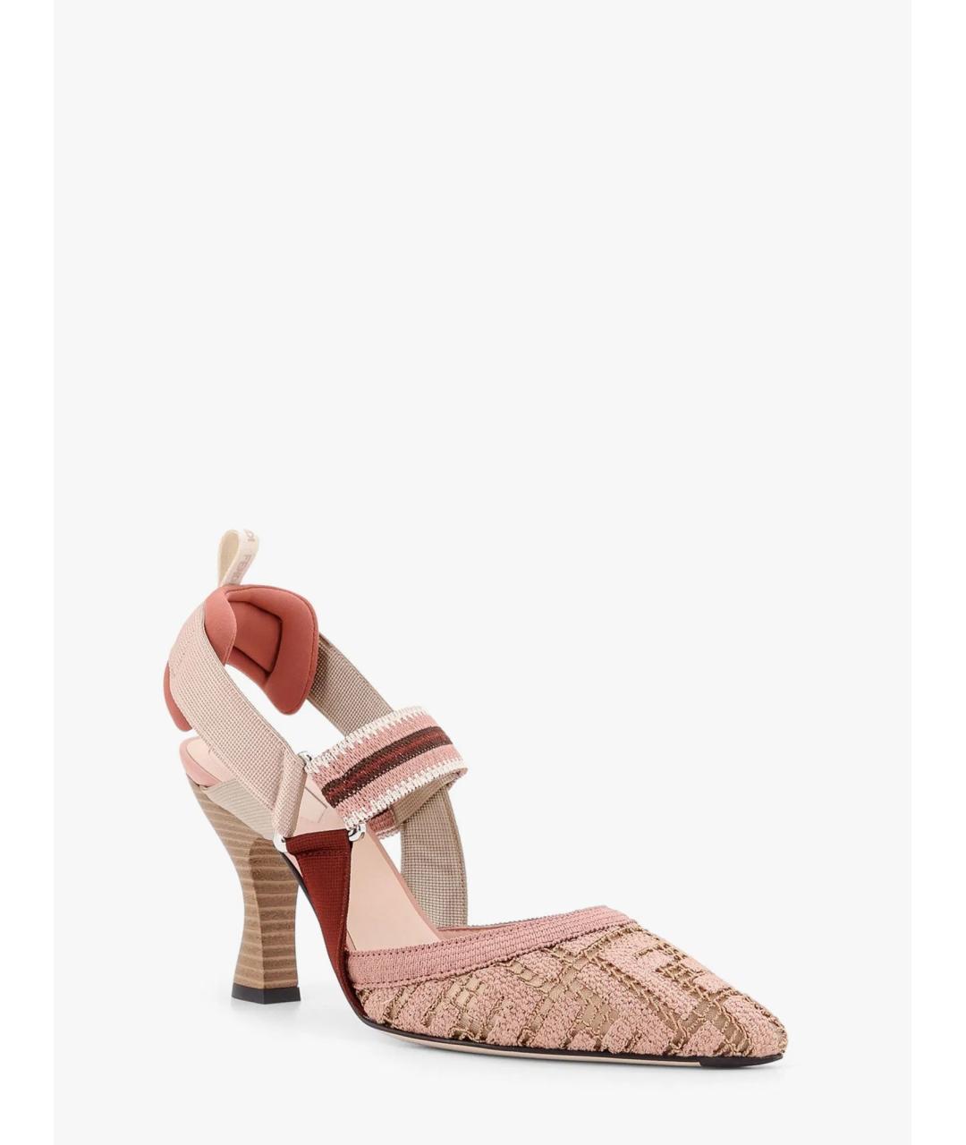 FENDI Розовые текстильные туфли, фото 3