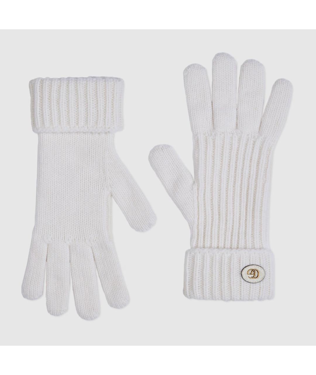 GUCCI Белые шерстяные перчатки, фото 3