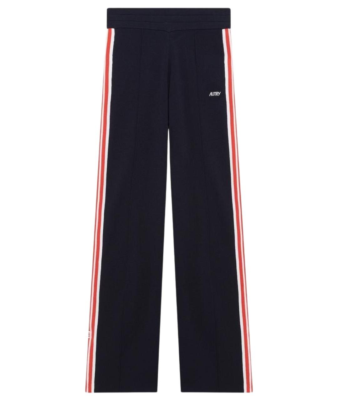 AUTRY Синие вискозные прямые брюки, фото 1