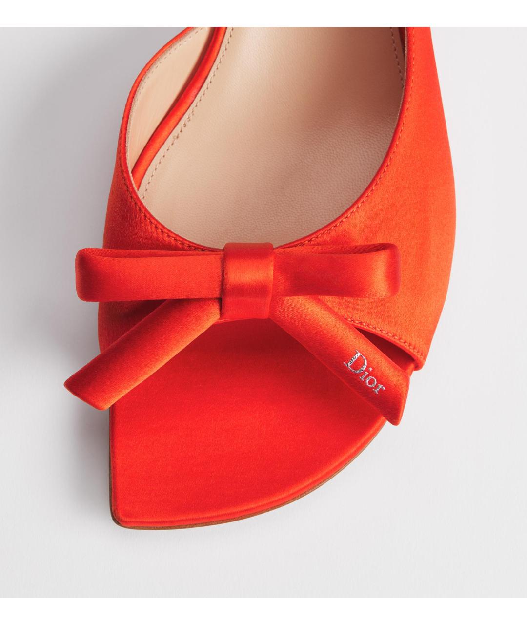 CHRISTIAN DIOR Красные текстильные сандалии, фото 5