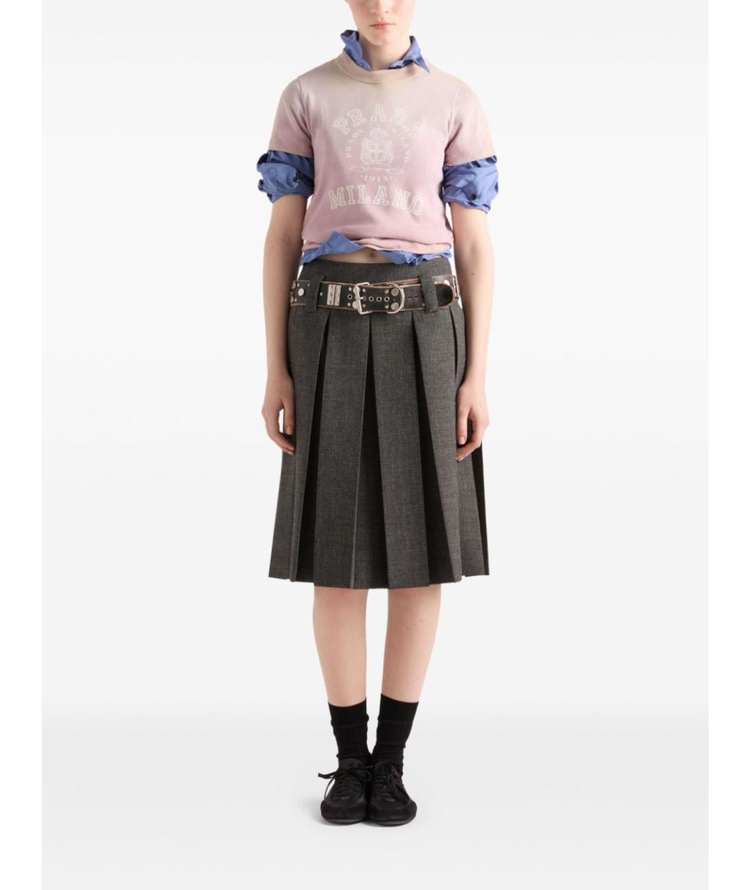 PRADA Розовая хлопковая футболка, фото 4