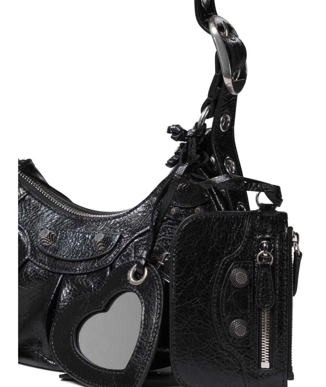 BALENCIAGA Черная кожаная сумка через плечо, фото 4