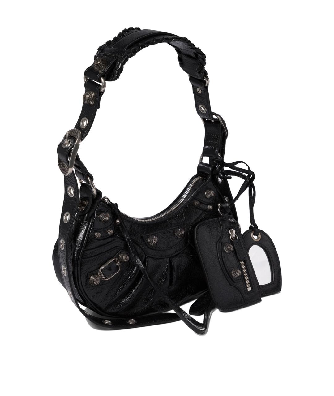 BALENCIAGA Черная кожаная сумка через плечо, фото 3