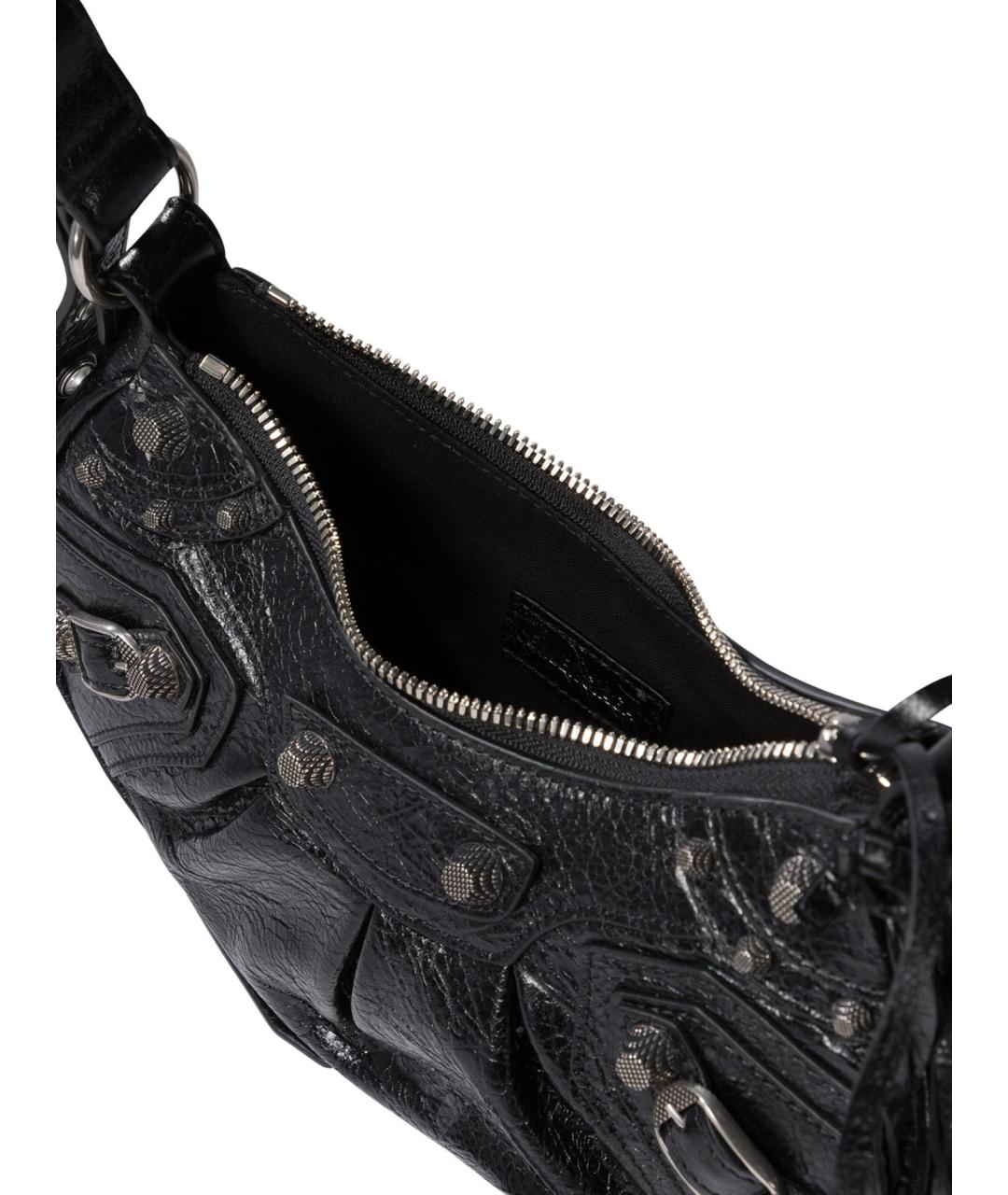 BALENCIAGA Черная кожаная сумка через плечо, фото 5