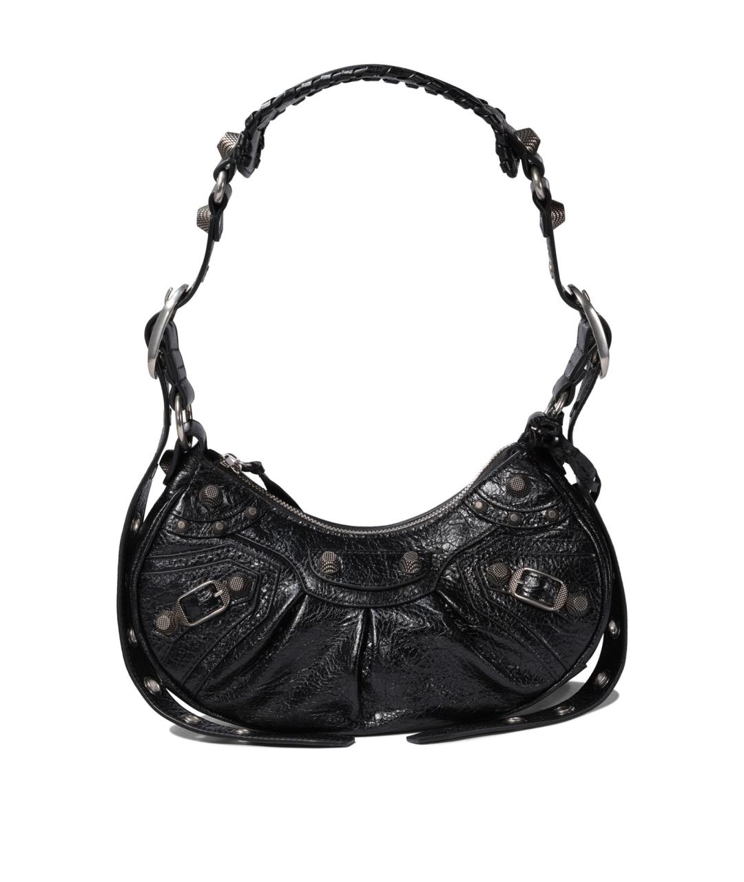 BALENCIAGA Черная кожаная сумка через плечо, фото 1