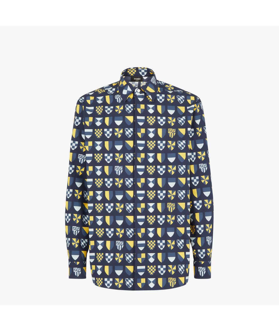 FENDI Синяя хлопковая кэжуал рубашка, фото 4