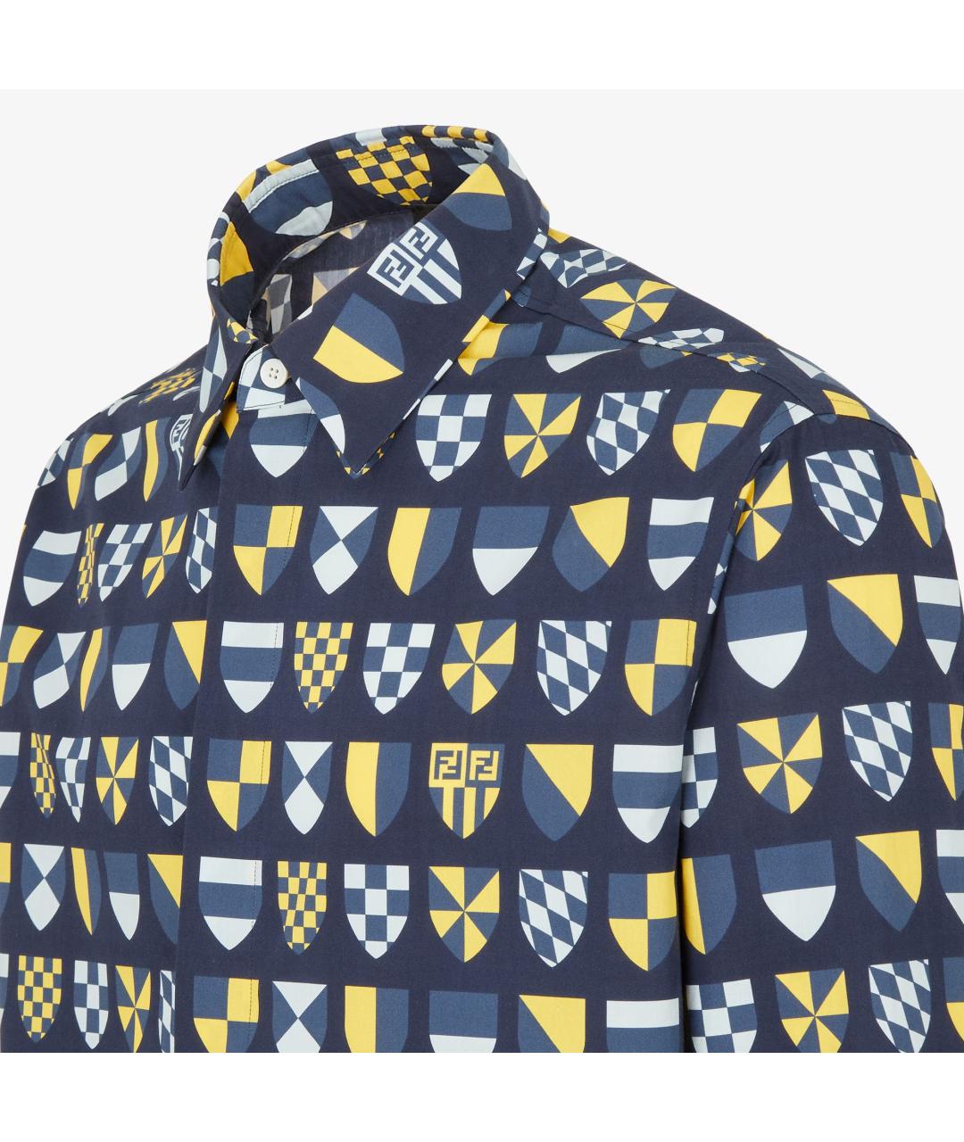 FENDI Синяя хлопковая кэжуал рубашка, фото 3