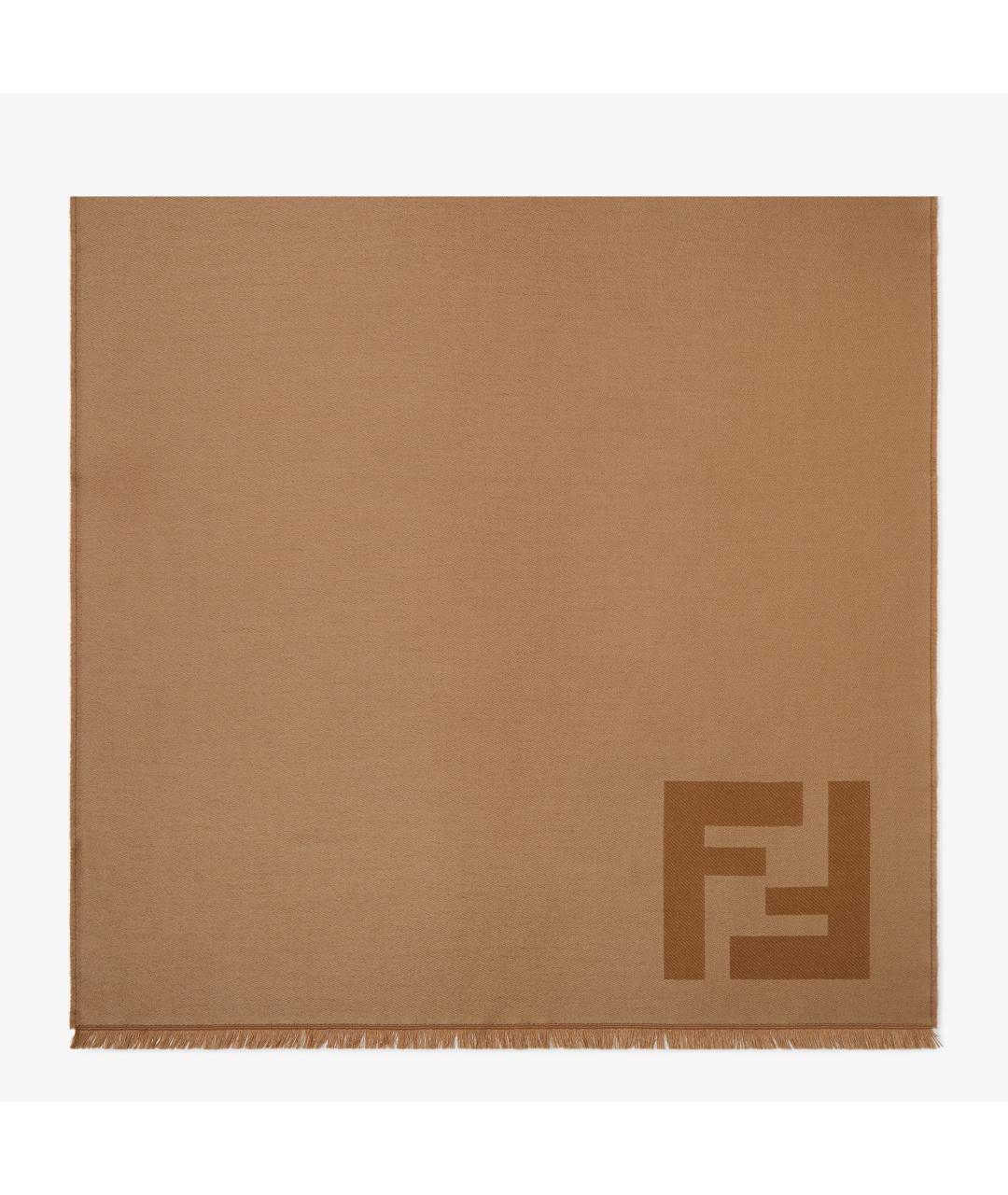 FENDI Бежевый шерстяной шарф, фото 1
